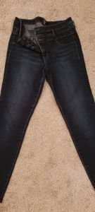 Dark blue high waisted jeans